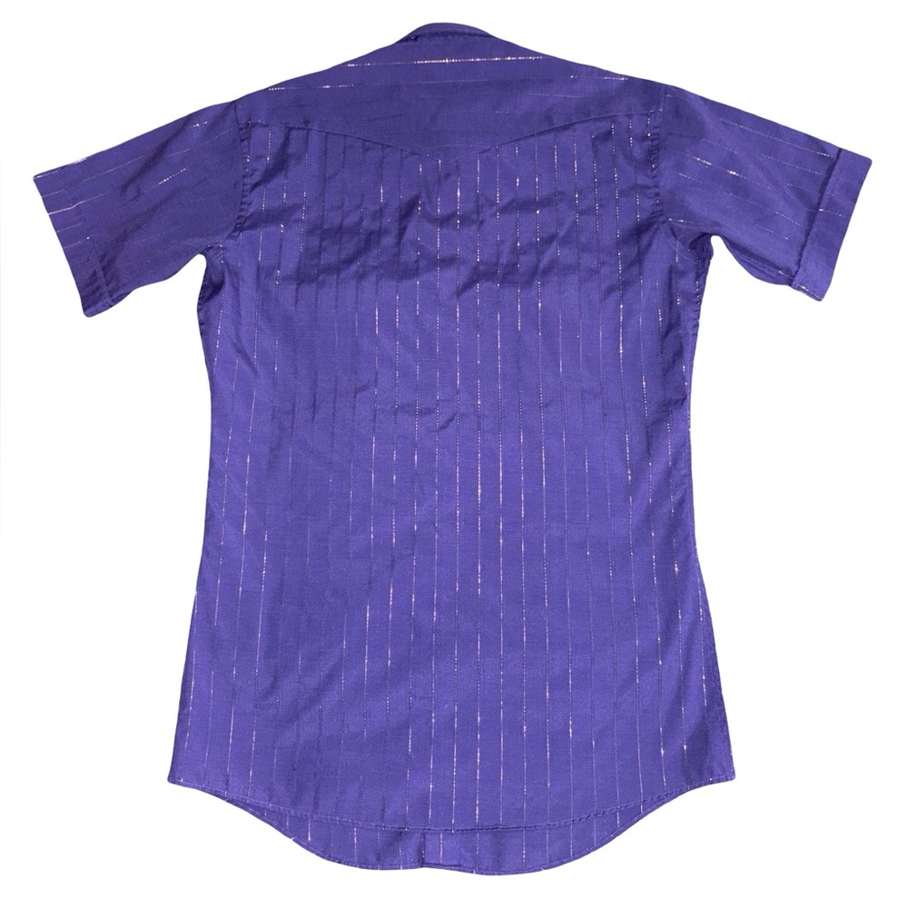 Vintage Panhandle Slim Western Shirt Purple Stripe Pearl Snap Size 15 - Picture 2 of 5